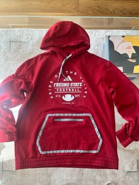 Adidas Red Fresno State Football Crewneck Hoodie Size XL